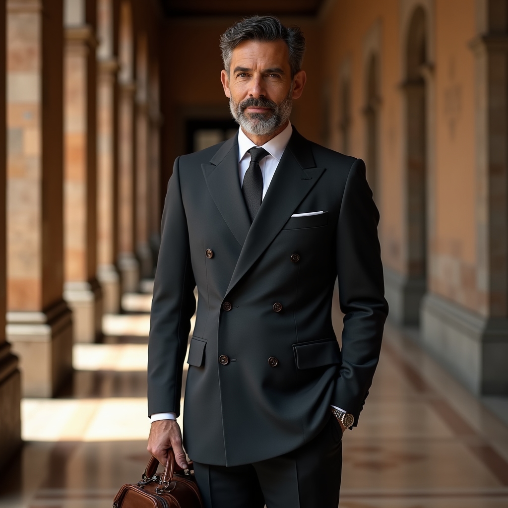 Avvocato italiano in abito formale in contesto professionale